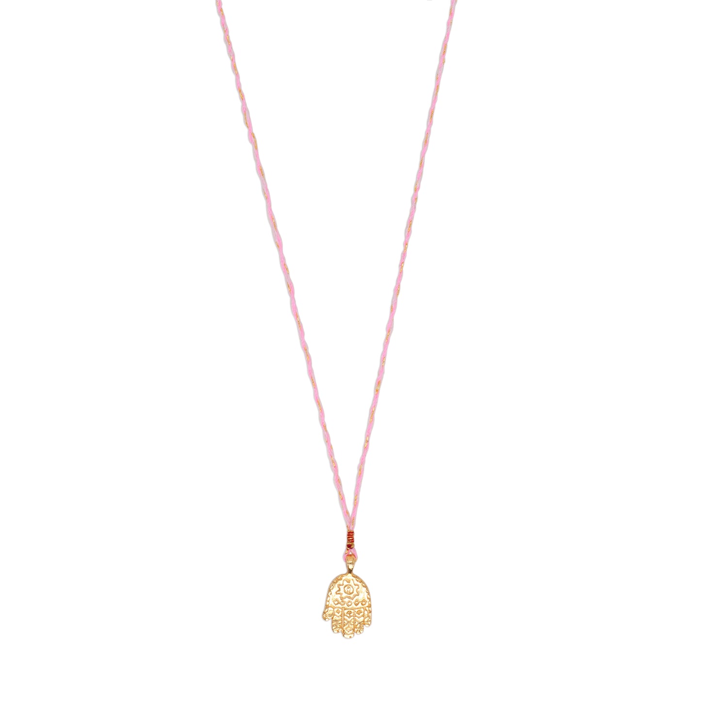 Hamsa Necklace - Pink Cord - Jewel Rocks