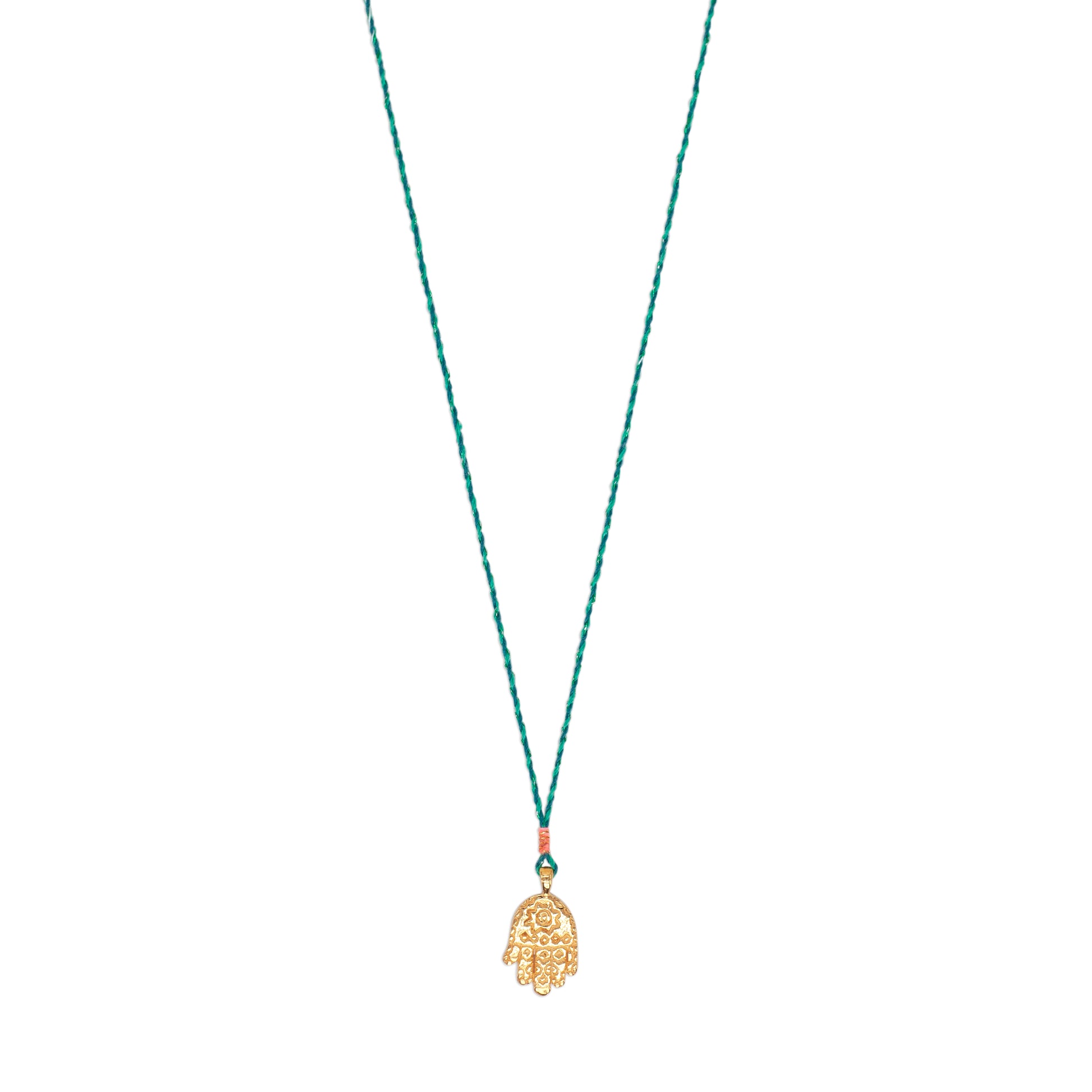 Hamsa Necklace - Green Cord - Jewel Rocks