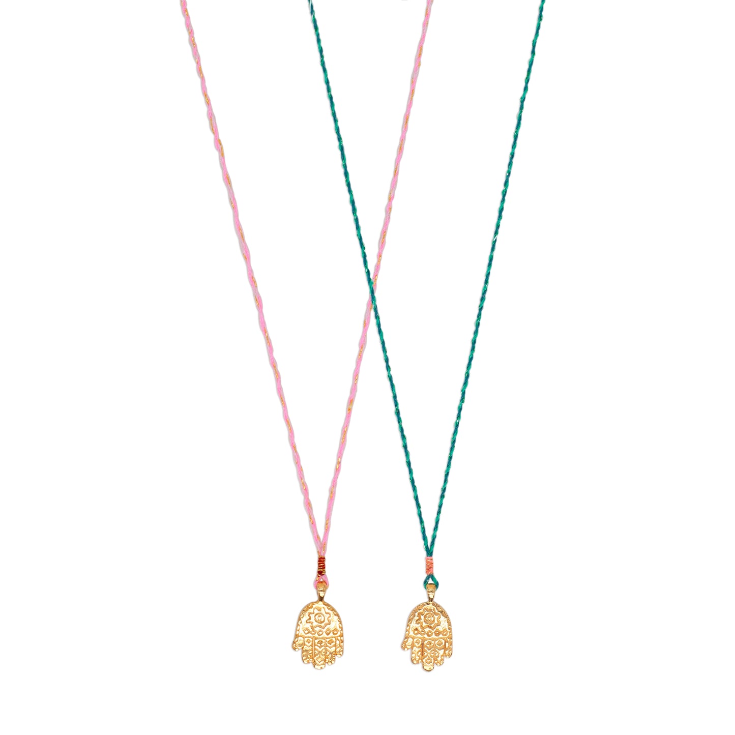 Hamsa Necklace - Green Cord - Jewel Rocks