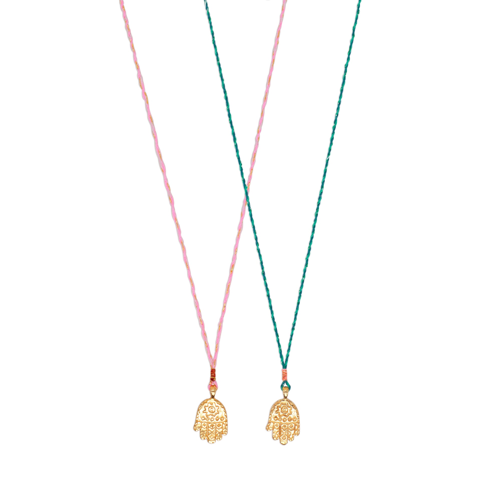 Hamsa Necklace - Green Cord - Jewel Rocks