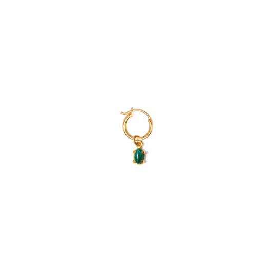Jade One-Side Hoop Earring Jewel Rocks